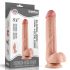 Dildo cu ventuză și piele glisantă, dublu strat, 23cm (natural) 