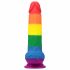 Dildo Prider cu testicule - 20cm (curcubeu) 