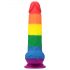 Dildo Prider cu testicule - 20cm (curcubeu) 