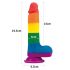 Lovetoy Prider - vibrator testicul realist - 20cm (curcubeu)