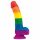 Lovetoy Prider - dildo din silicon lichid realist - 19cm (curcubeu)