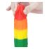 Dildo realist din silicon lichid - 19 cm (curcubeu) 