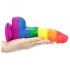 Lovetoy Prider - dildo din silicon lichid realist - 19cm (curcubeu)