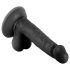 Mr. Rude - dildo realist cu ventuză - 17 cm (negru) 