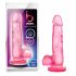 Dildo Sweet N Hard 4 cu ventuză și testicule (roz) 