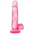 Dildo Sweet N Hard 4 cu ventuză și testicule (roz) 