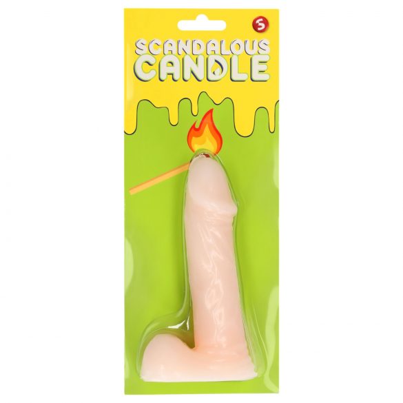 Scandalous - lumânare - penis cu testicule - natural (133g)