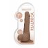 RealRock 7 - dildo realist cu testicule (17cm) - maro închis 