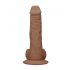 RealRock 8 - dildo realist cu testicule (20cm) - culoare naturală închisă 