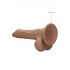 RealRock 8 - dildo realist cu testicule (20cm) - culoare naturală închisă 