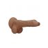 RealRock 8 - dildo realist cu testicule (20cm) - culoare naturală închisă 