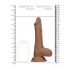 RealRock Dong 9 - dildo realist cu testicule (23 cm) - maro închis 