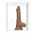 RealRock 10 - dildo realist cu testicule (25cm) - culoare naturală închisă 