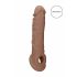 RealRock Penis Sleeve 8 - manșon pentru penis (21cm) - natural închis 