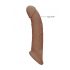 RealRock Manșon pentru penis 9 - (21,5 cm) - culoare naturală întunecată 