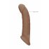 RealRock Manșon pentru penis 9 - (21,5 cm) - culoare naturală întunecată 