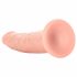 RealRock Subțire - dildo realist cu ventuză - 15,5cm (natural) 