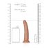 Dildo realist cu ventuză RealRock Slim, 15,5 cm (natur închis) 