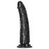 RealRock Slim - dildo realist cu ventuză - 15,5cm (negru) 