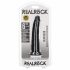 RealRock Slim - dildo realist cu ventuză - 15,5cm (negru) 