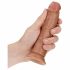 Dildo realistic RealRock cu ventuză - 15,5 cm (natur închis) 