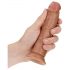 Dildo realistic RealRock cu ventuză - 15,5 cm (natur închis) 