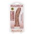 Dildo realistic RealRock cu ventuză - 15,5 cm (natur închis) 