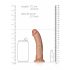 Dildo realistic RealRock cu ventuză - 15,5 cm (natur închis) 