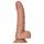 Dildo RealRock cu ventuză și testicule - 15,5 cm (natur închis) 