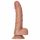 Dildo RealRock cu ventuză și testicule - 15,5 cm (natur închis) 