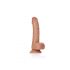 Dildo RealRock cu ventuză și testicule - 15,5 cm (natur închis) 