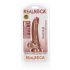 Dildo RealRock cu ventuză și testicule - 15,5 cm (natur închis) 