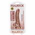 Dildo RealRock cu ventuză și testicule - 15,5 cm (natur închis) 