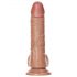 Dildo RealRock cu ventuză și testicule - 15,5 cm (natur închis) 