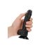 Dildo realist cu ventuză și testicule - 15,5 cm (negru) 