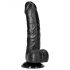 Dildo realist cu ventuză și testicule - 15,5 cm (negru) 