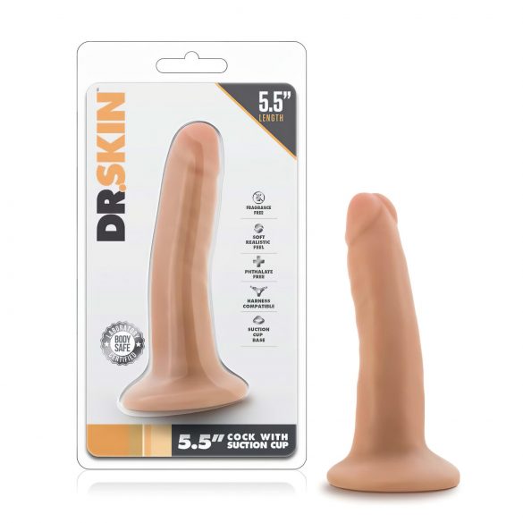 Dr. Skin 5,5 - dildo realist cu ventuză - natural (14cm) 