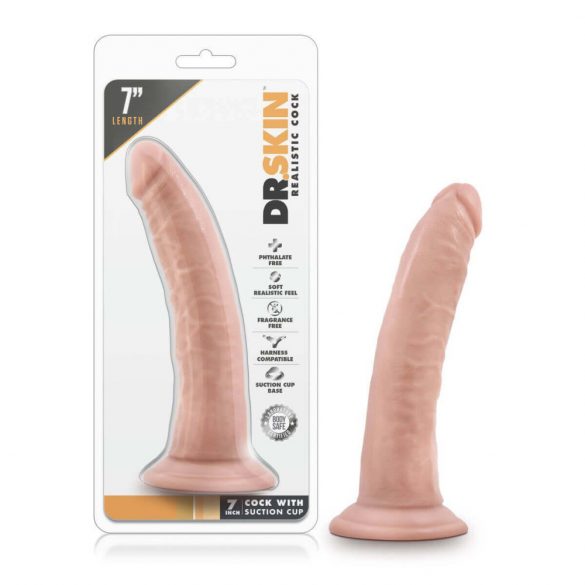 Dr. Skin 7 - dildo realist cu ventuză - natural (17,5 cm) 