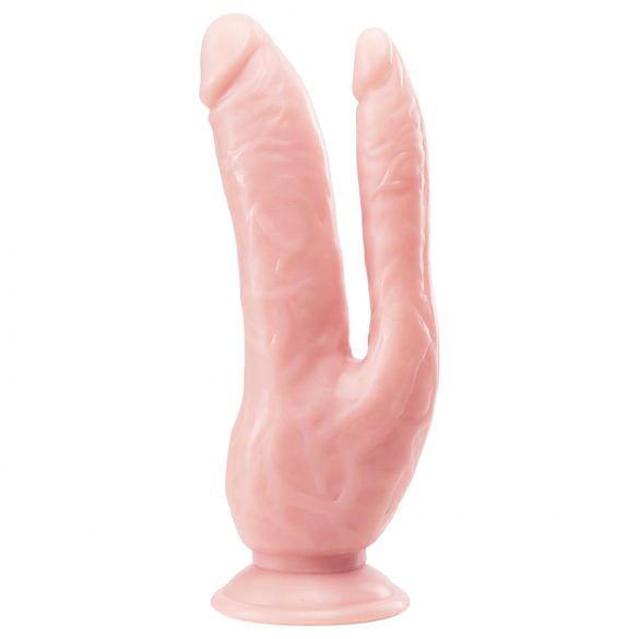 Dr. Skin 8 - dildo dublu cu ventuză (natur)