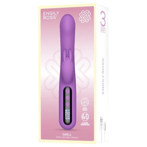 Engily Ross Swell - vibrator cu car pentru clitoris, cu acumulator și display digital (mov)