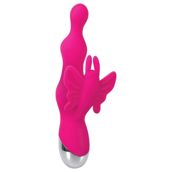 Evolved - vibrator cu mărgele și braț pentru clitoris (roz)