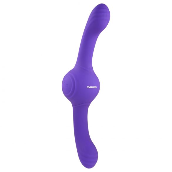 Evolved Our Gyro Vibe - vibrator dublu reîncărcabil cu funcție de vibrație și răsucire (mov)