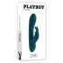 Playboy Rabbit - Vibrator impermeabil cu clitoris, cu baterie (turcoaz)