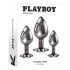 Playboy - set dildo anal - 3 piese (argintiu)