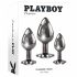 Playboy - set dildo anal - 3 piese (argintiu)