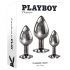 Playboy - set de dildo-uri anale - 3 piese (argintiu)