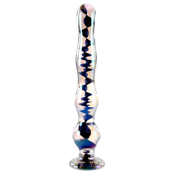 Playboy Jewels - dildo de sticlă ondulat, transparent