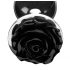 Booty Sparks Black Rose - Plug anal din aluminiu 79g (argintiu-negru)