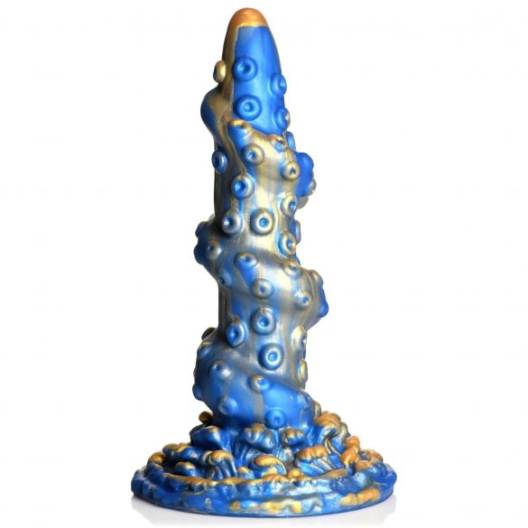 Dildo Caracatiță Kraken Spiralat - 21cm (auriu-albastru) 