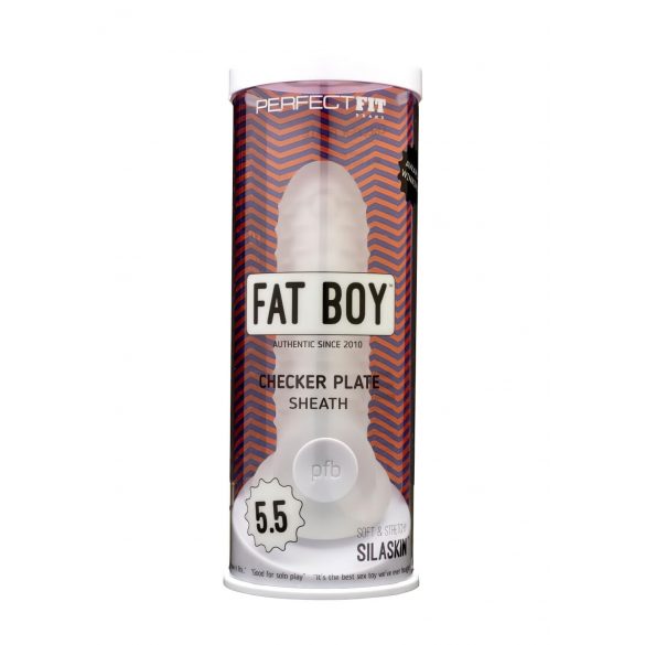 Husa penis Fat Boy Checker - alb (15cm) 